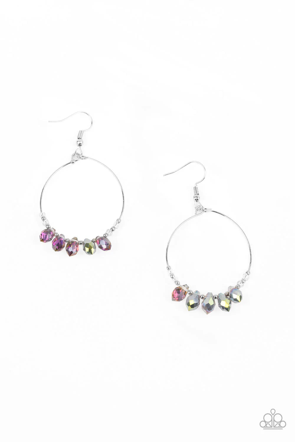 Paparazzi Earring ~ Holographic Hoops - Multi