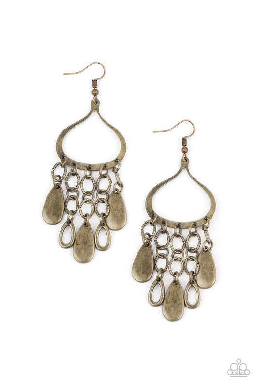 Lure Away - Brass - Paparazzi Earring Image