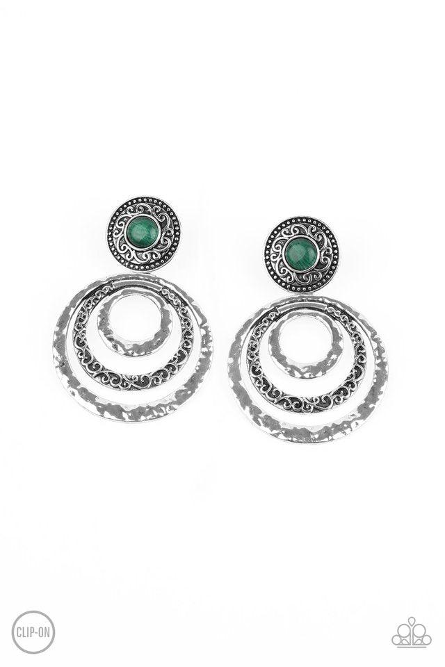 Bare Your Soul - Green - Paparazzi Earring Image