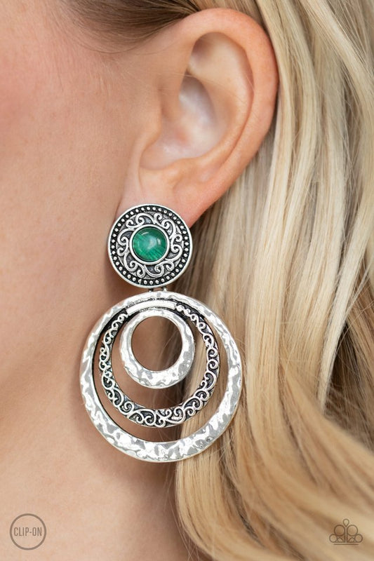 Bare Your Soul - Green - Paparazzi Earring Image