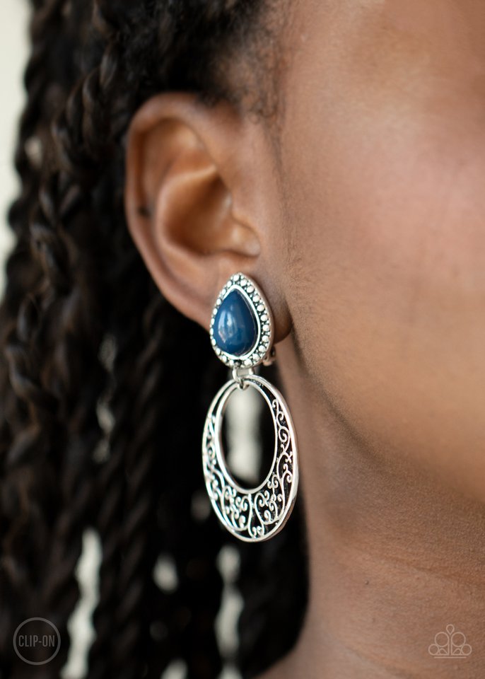 Exotic Escape - Blue - Paparazzi Earring Image