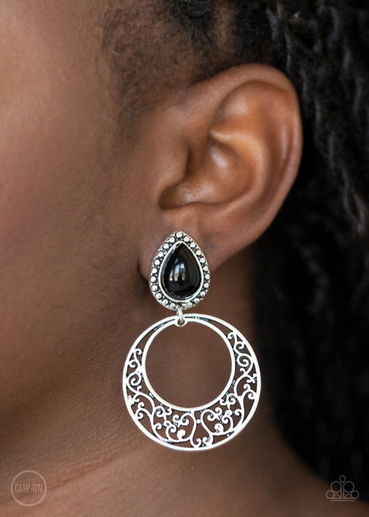 Exotic Escape - Black - Paparazzi Earring Image