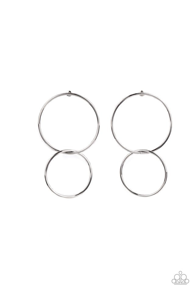 City Simplicity - Silver - Paparazzi Earring Image