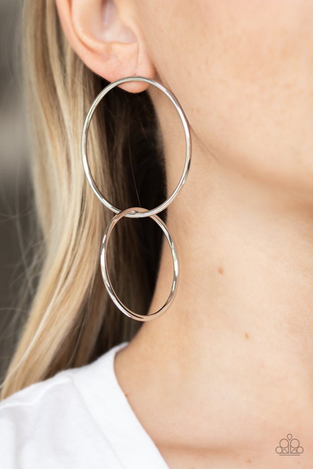 City Simplicity - Silver - Paparazzi Earring Image
