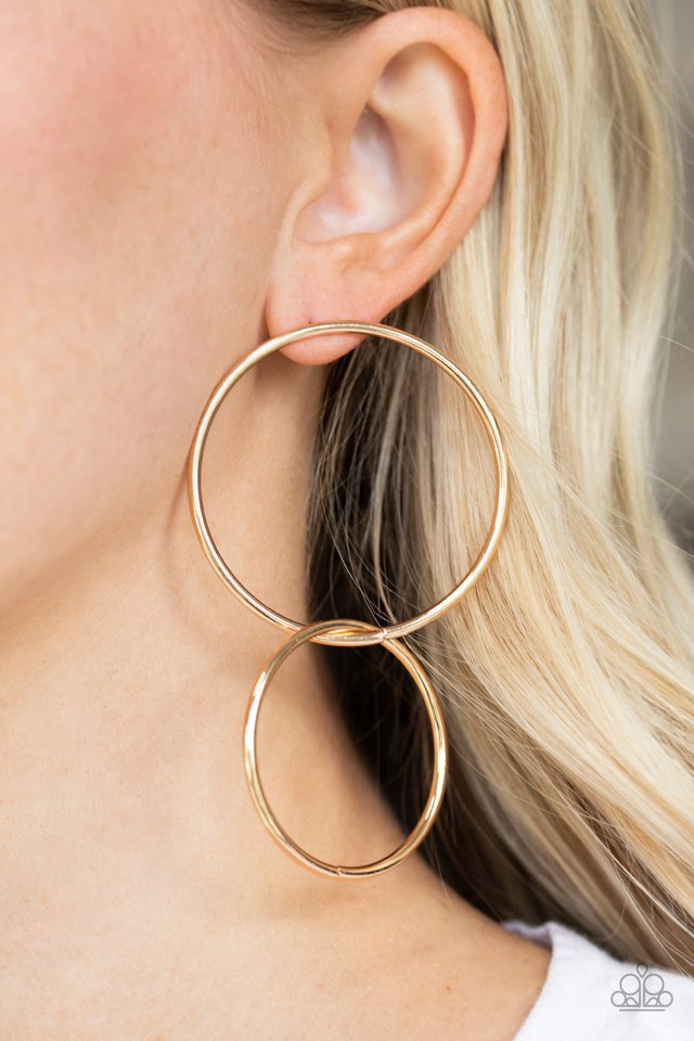 City Simplicity - Gold - Paparazzi Earring Image