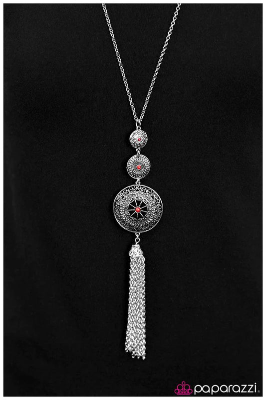 Paparazzi Necklace ~ The Third Wheel - Red