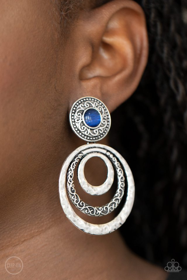 Bare Your Soul - Blue - Paparazzi Earring Image