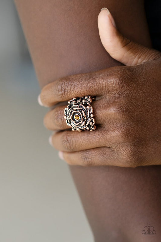 Rose Garden Royal - Copper - Paparazzi Ring Image