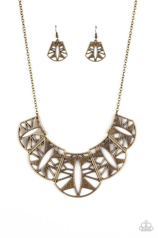 Statement Status - Brass - Paparazzi Necklace Image