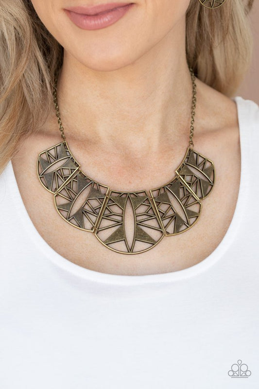 Statement Status - Brass - Paparazzi Necklace Image