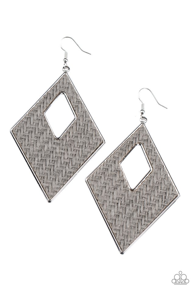 Woven Wanderer - Silver - Paparazzi Earring Image