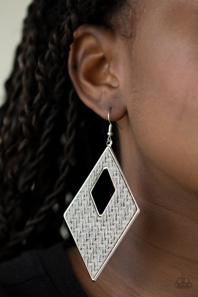 Woven Wanderer - Silver - Paparazzi Earring Image