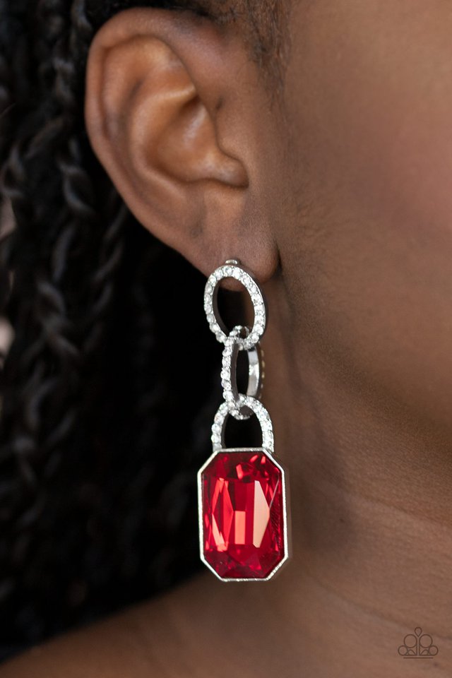 Superstar Status - Red - Paparazzi Earring Image