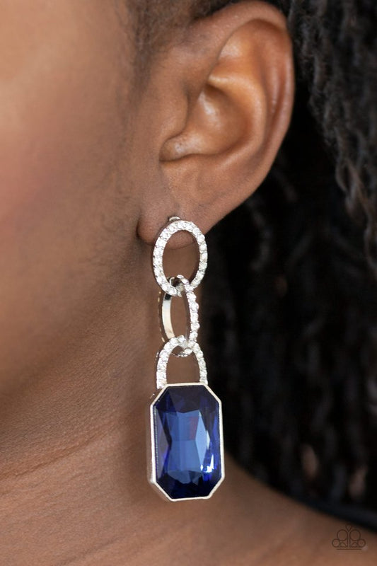 Superstar Status - Blue - Paparazzi Earring Image