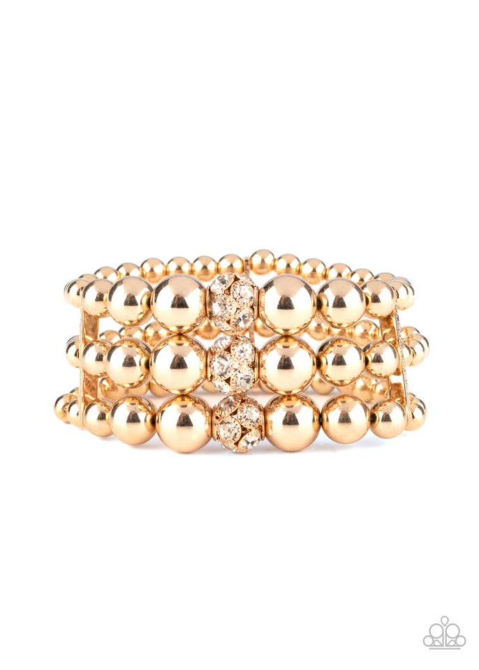 Icing On The Top - Gold - Paparazzi Bracelet Image