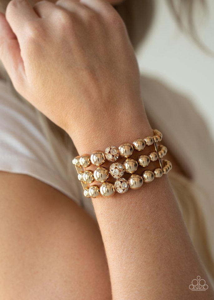 Icing On The Top - Gold - Paparazzi Bracelet Image