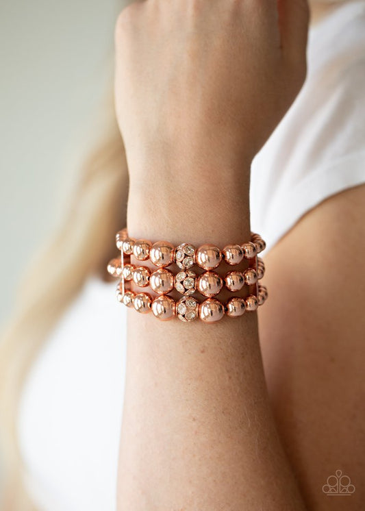 Icing On The Top - Copper - Paparazzi Bracelet Image