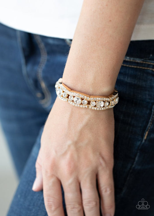 Easy On The ICE - Gold - Paparazzi Bracelet Image