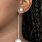 Extended Elegance - White - Paparazzi Earring Image