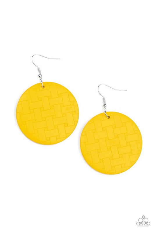 Natural Novelty - Yellow - Paparazzi Earring Image