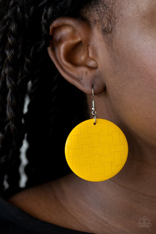 Natural Novelty - Yellow - Paparazzi Earring Image