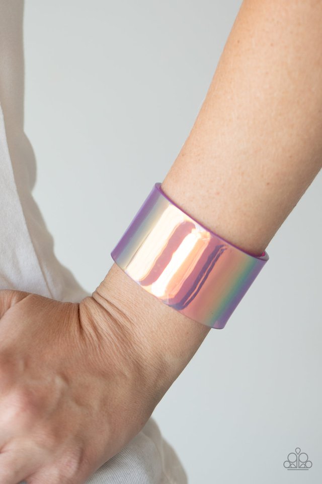 Holographic Aura - Purple - Paparazzi Bracelet Image