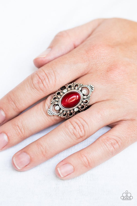 Elegantly Enchanted - Red - Paparazzi Ring Image