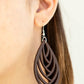 Out of the Woodwork - Brown - Paparazzi Earring Image