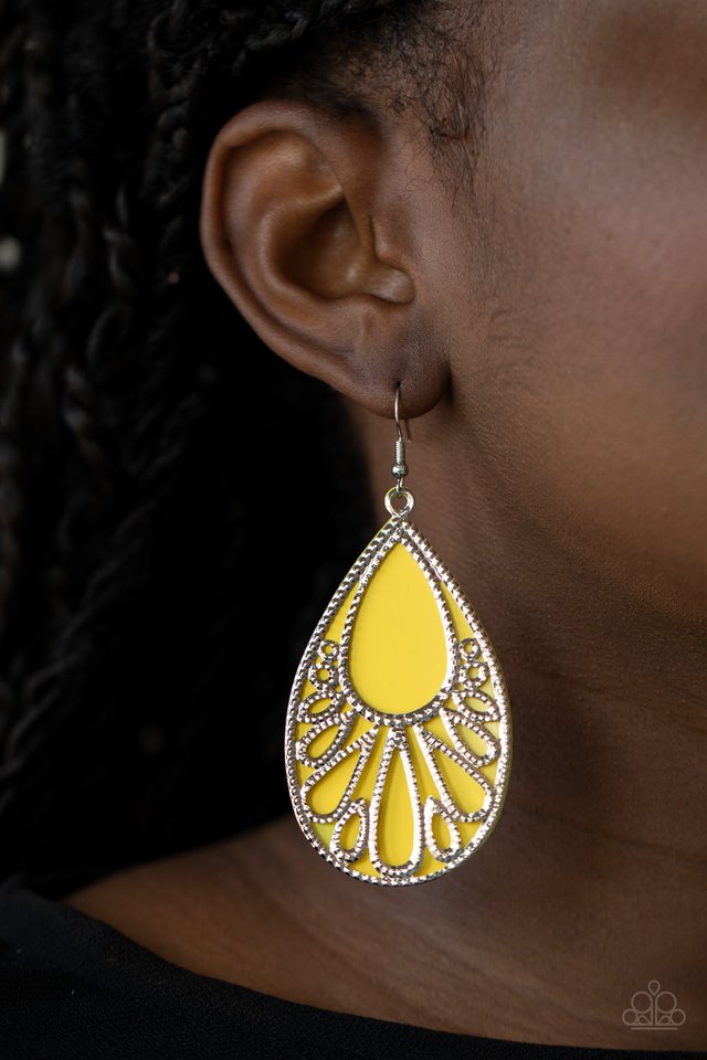 Loud and Proud - Yellow - Paparazzi Earring Image