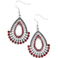 Castle Collection - Red - Paparazzi Earring Image