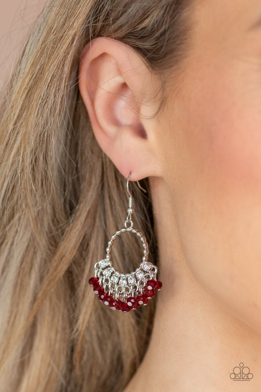 Charmingly Cabaret - Red - Paparazzi Earring Image