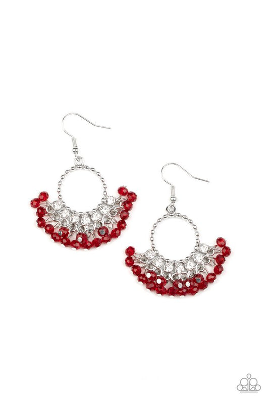 Charmingly Cabaret - Red - Paparazzi Earring Image