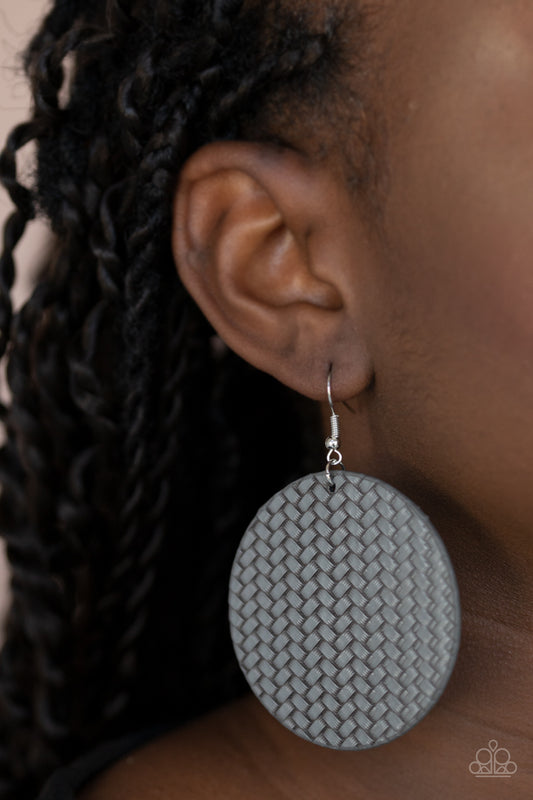 Paparazzi Earring ~ WEAVE Your Mark - Silver