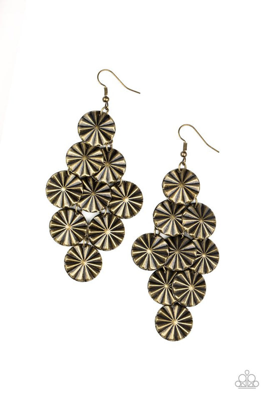 Star Spangled Shine - Brass - Paparazzi Earring Image