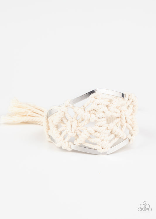 Pulsera Paparazzi ~ Modo Macramé - Blanco - Sept LOP