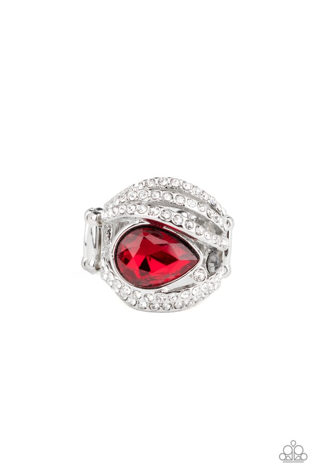 Stepping Up The Glam - Red - Paparazzi Ring Image