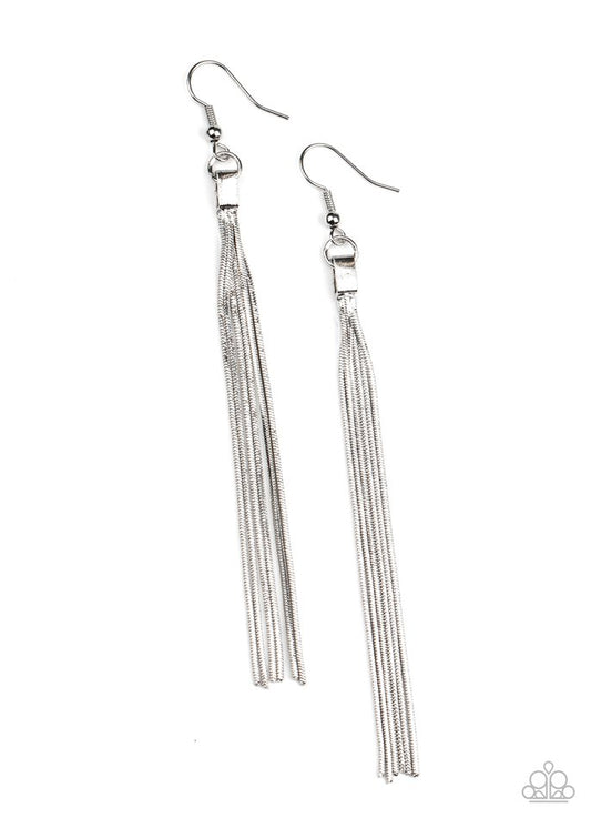 Swing Into Action - Silver - Paparazzi Earring Image