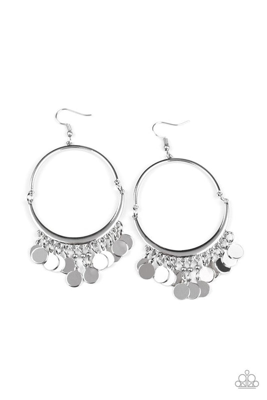 Speed of SPOTLIGHT - Silver - Paparazzi Earring Image