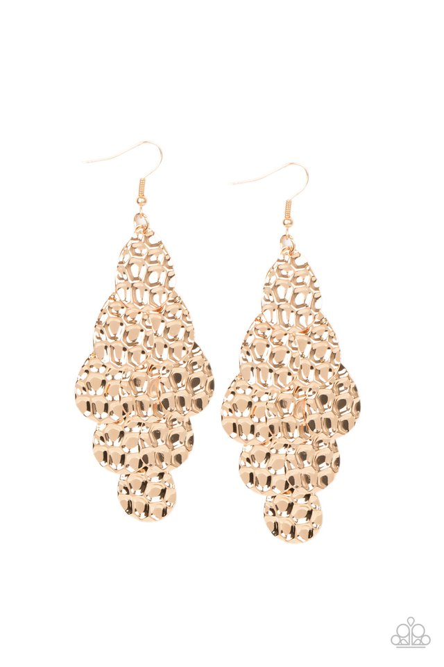 Instant Incandescence - Gold - Paparazzi Earring Image