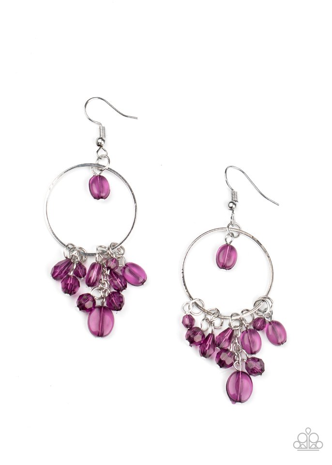 Where The Sky Touches The Sea - Purple - Paparazzi Earring Image