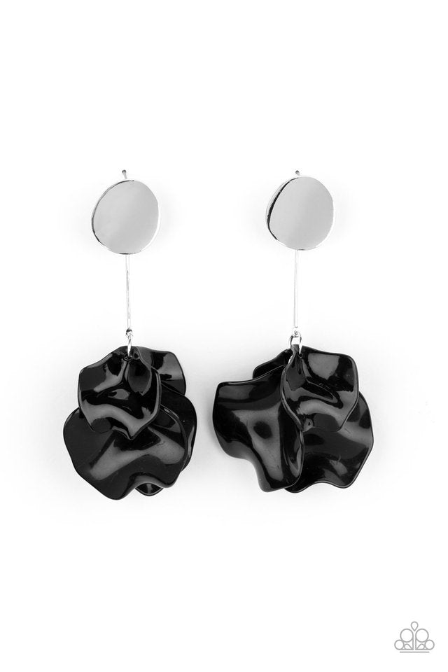 Petal Pathways - Black - Paparazzi Earring Image