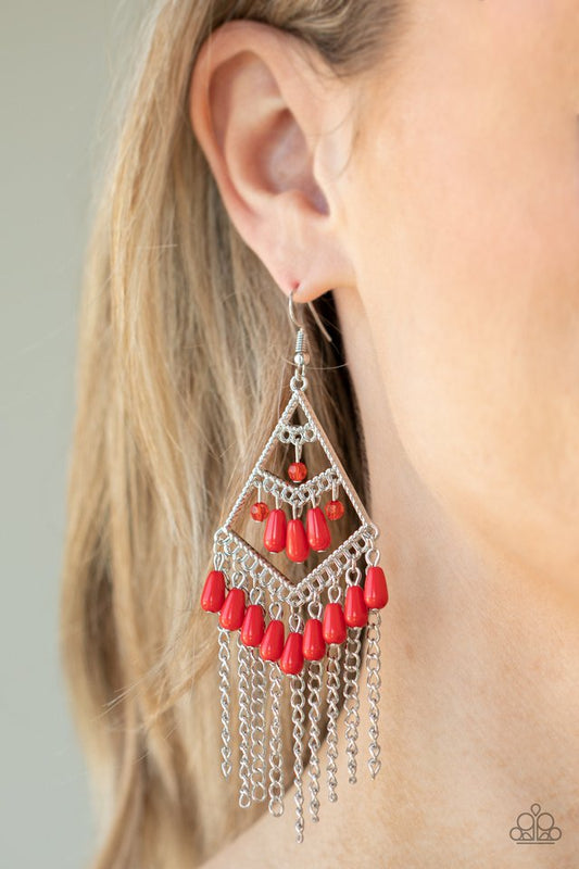 Trending Transcendence - Red - Paparazzi Earring Image