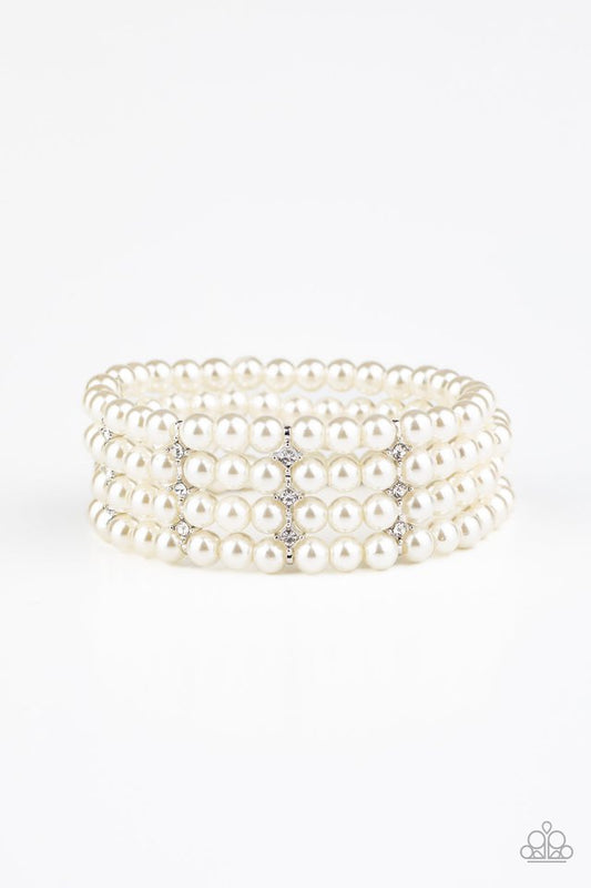 Stacked To The Top - White - Paparazzi Bracelet Image