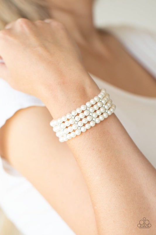 Stacked To The Top - White - Paparazzi Bracelet Image