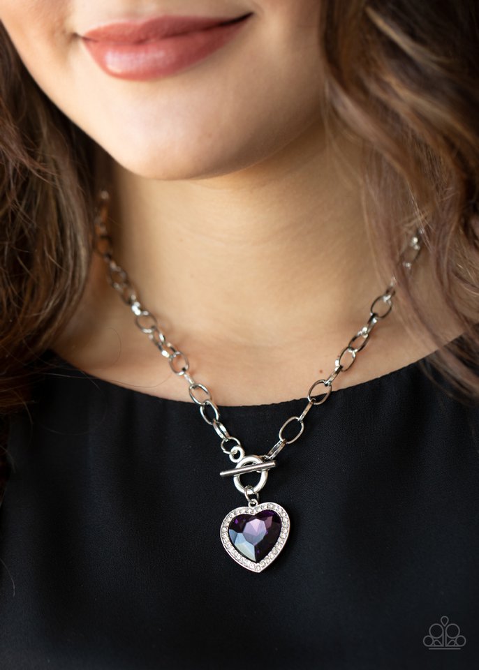 Check Your Heart Rate - Purple - Paparazzi Necklace Image