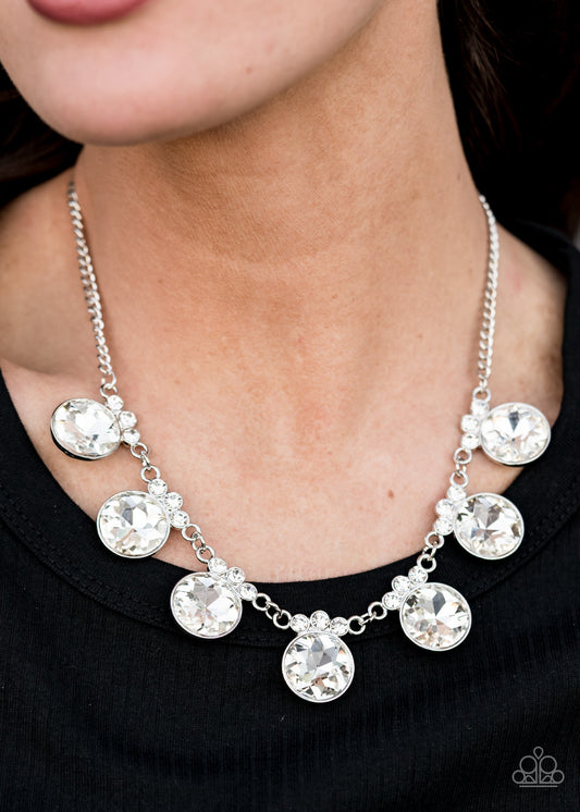 Paparazzi Necklace ~ GLOW-Getter Glamour - White