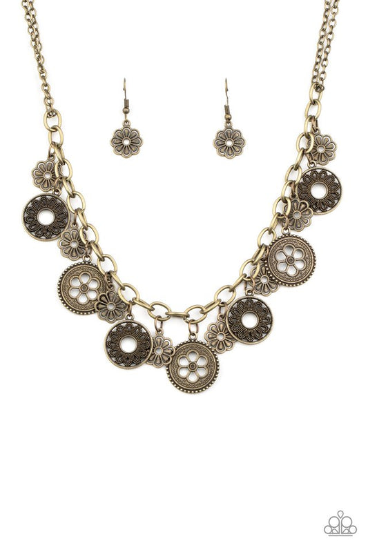 Meadow Masquerade - Brass - Paparazzi Necklace Image