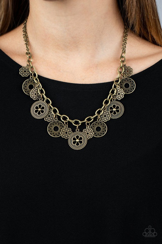 Meadow Masquerade - Brass - Paparazzi Necklace Image