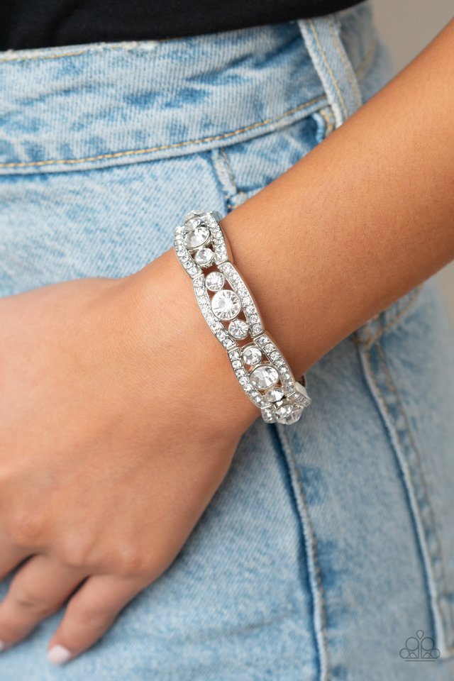 Easy On The ICE - White - Paparazzi Bracelet Image