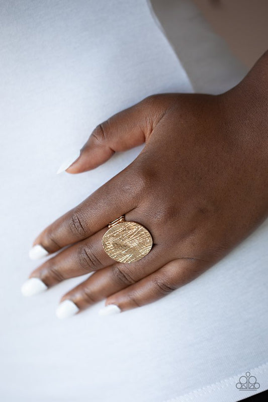 Lined Up - Gold - Paparazzi Ring Image